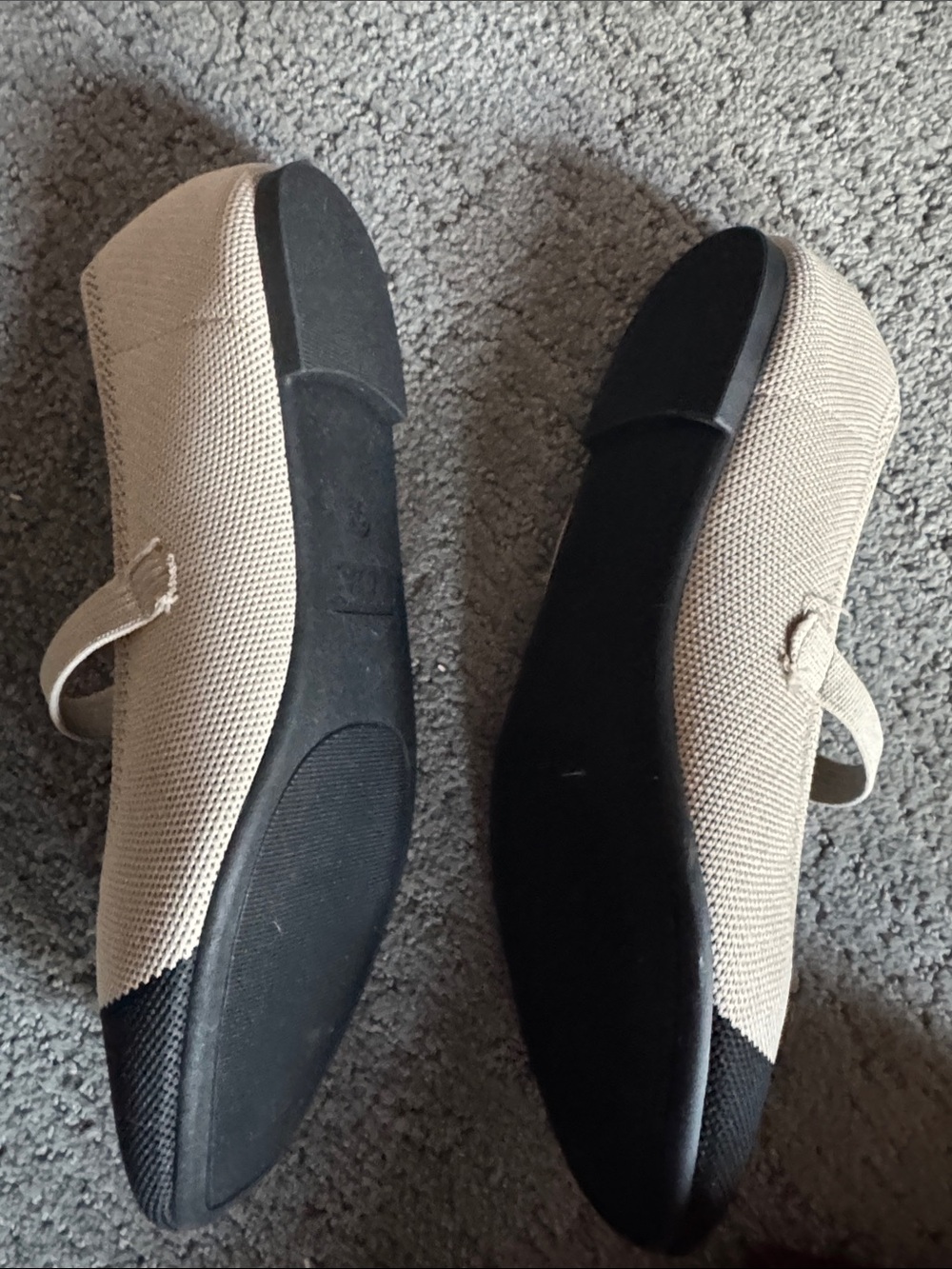 MIA Beige and Black Knit Mary Jane Flats - Picture 3 of 5